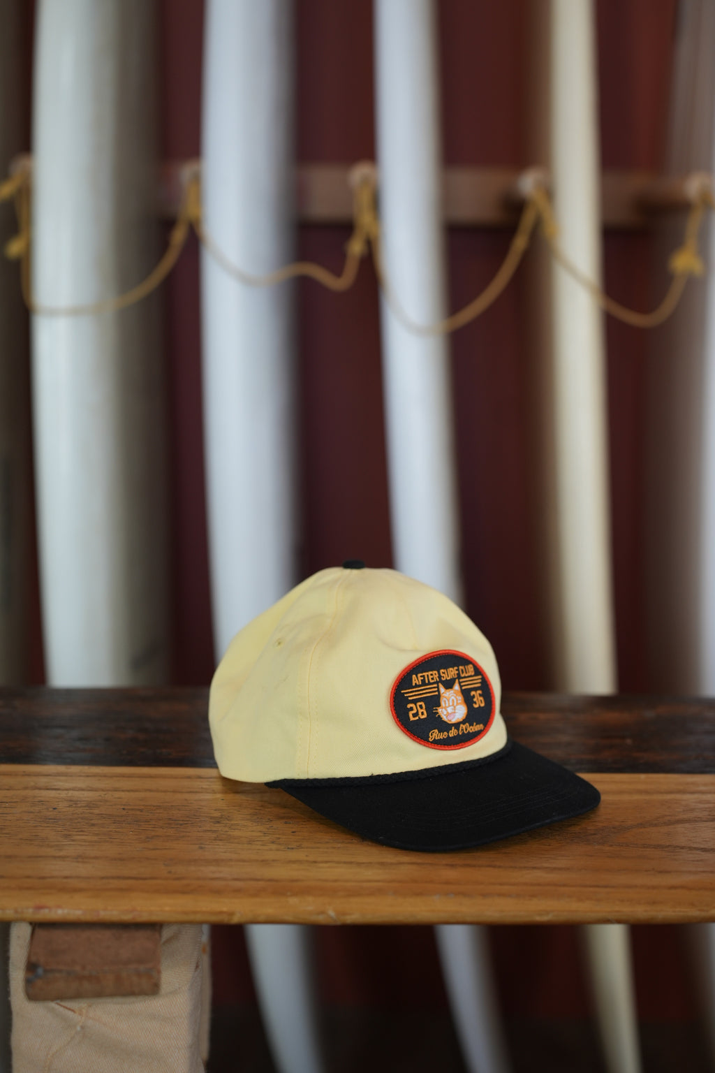 Cap After Surf Club Yellow and black・Rue de l'Océan