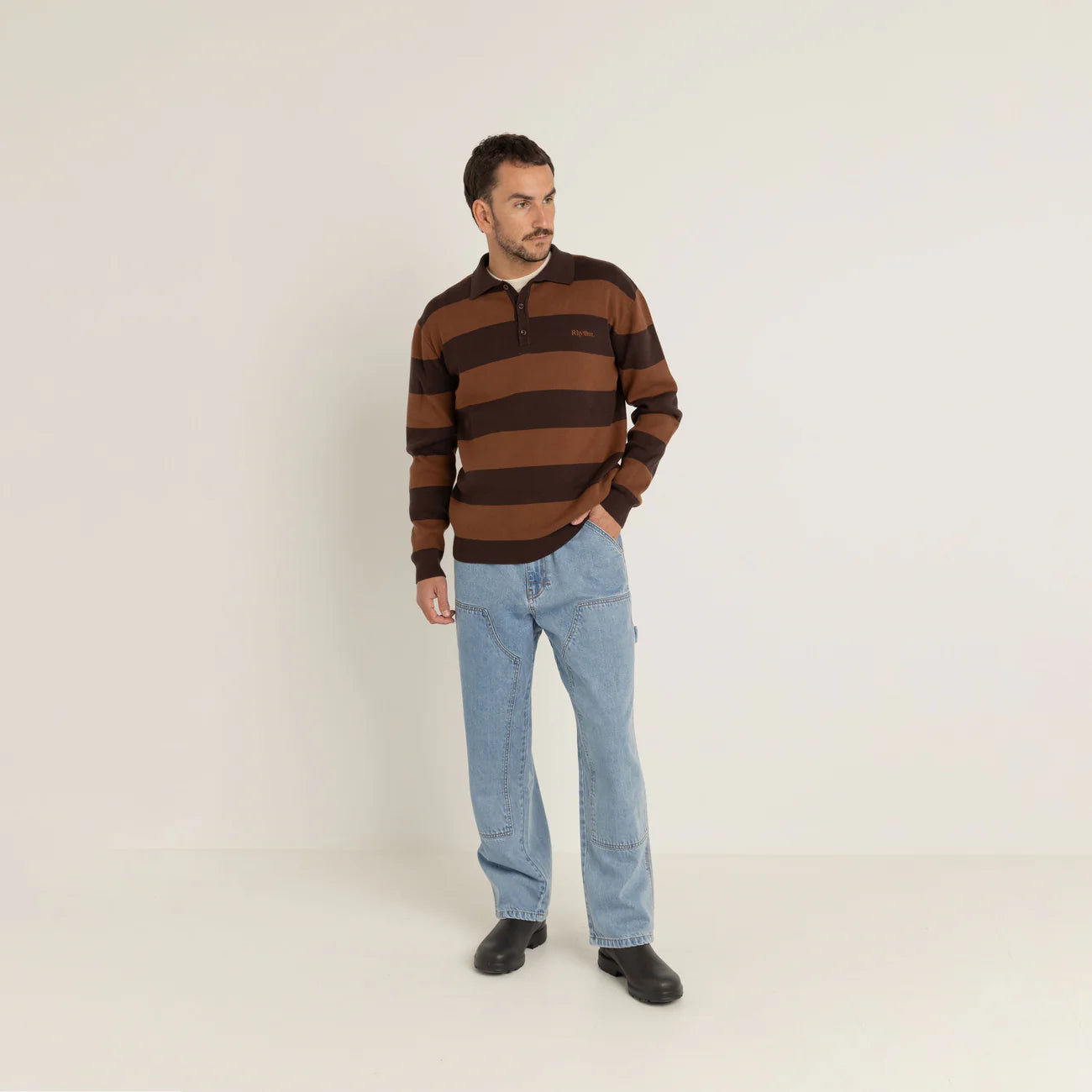 RHYTHM・Ventura Stripe Knit Polo