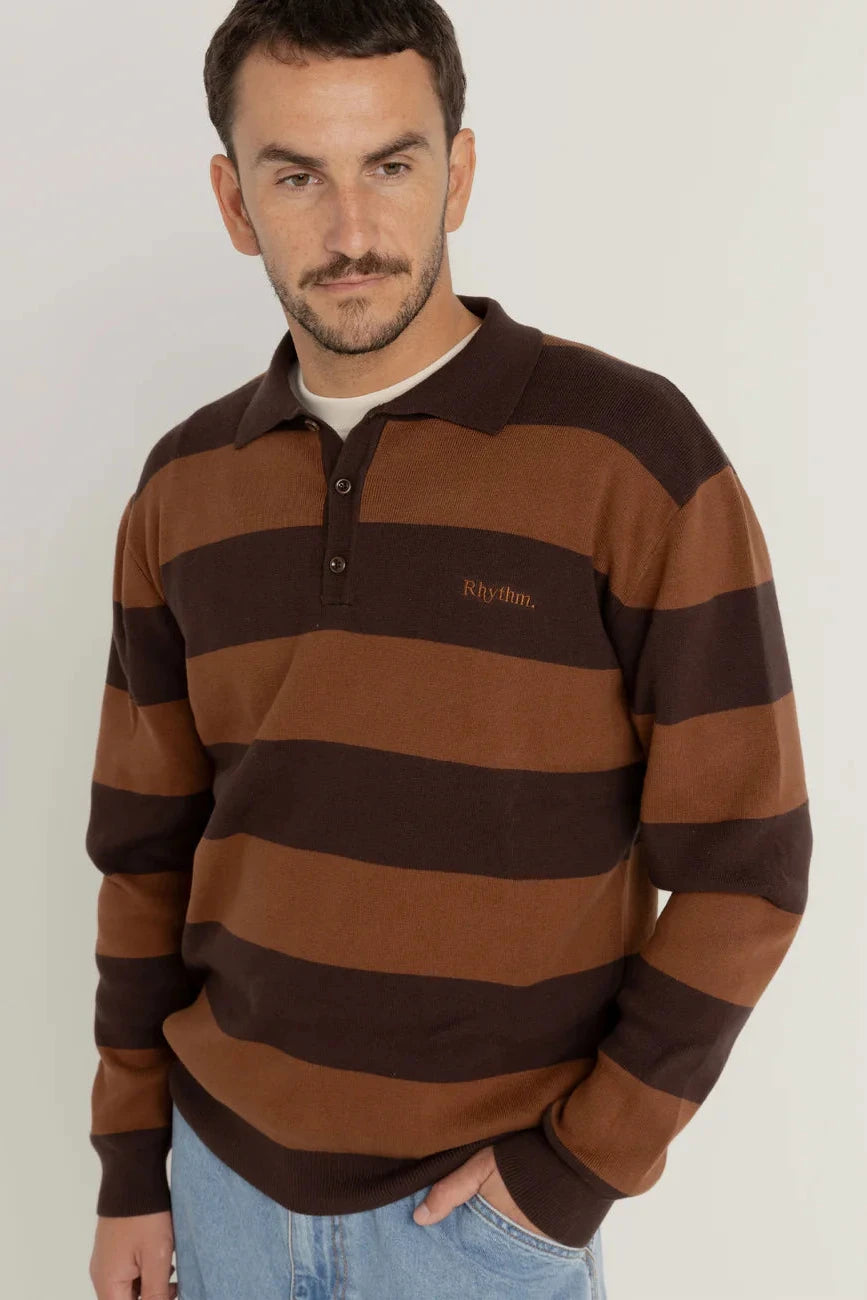 RHYTHM・Ventura Stripe Knit Polo