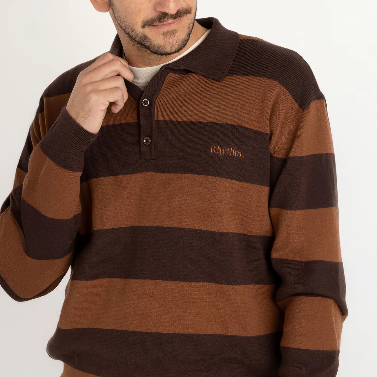 RHYTHM・Ventura Stripe Knit Polo