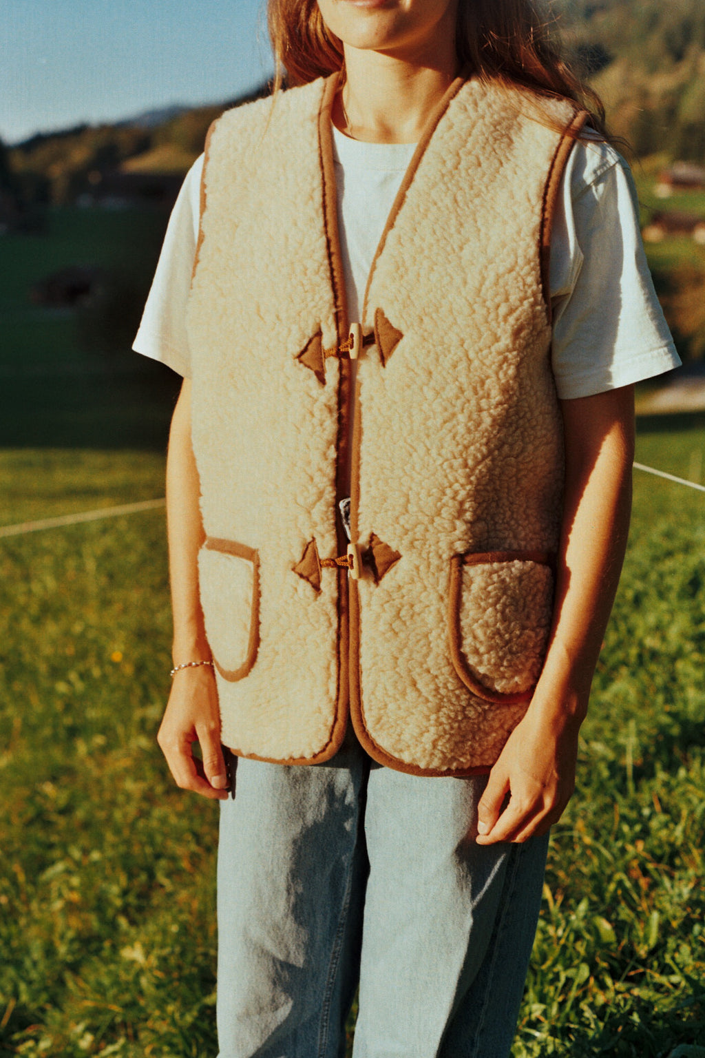 Veste marron en laine de Mouton