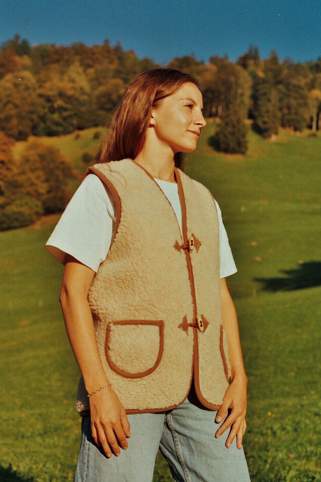 Veste marron en laine de Mouton