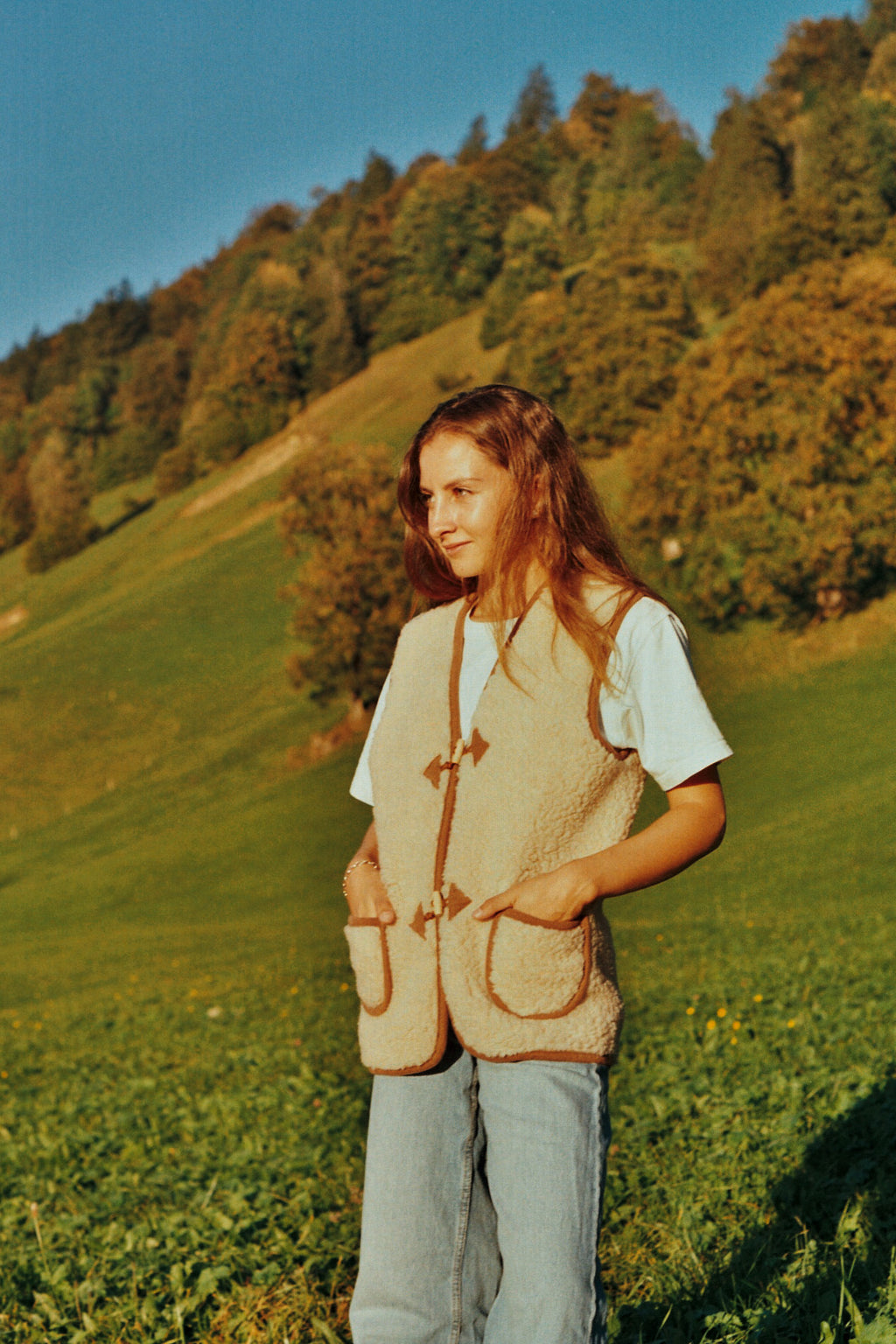 Veste marron en laine de Mouton