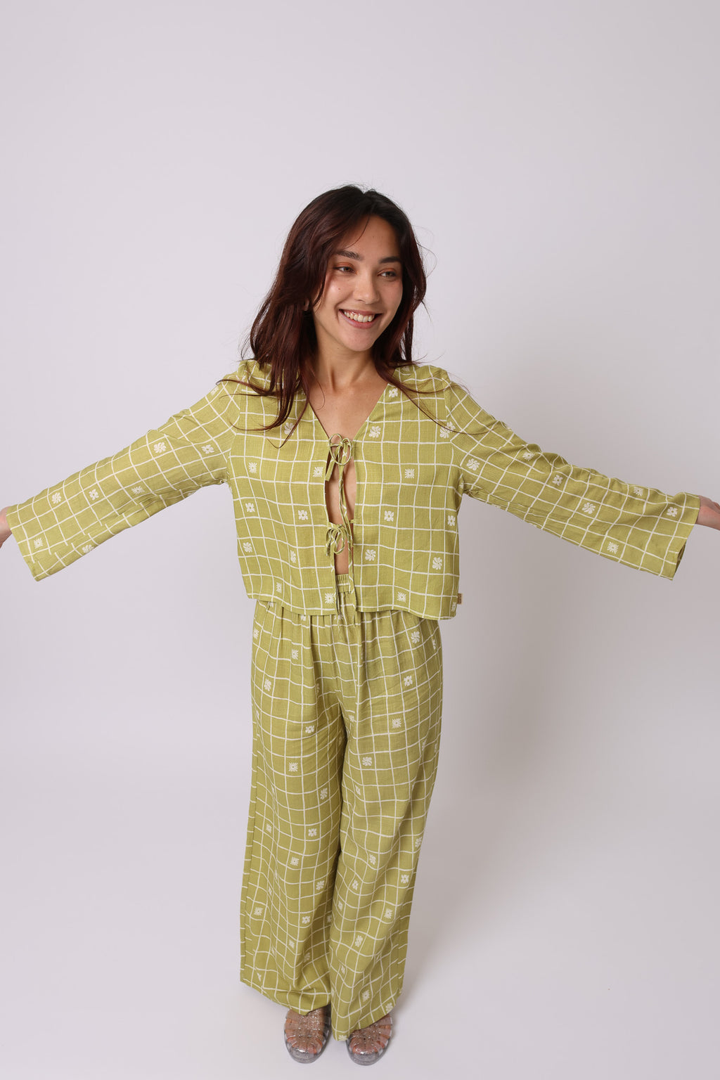 Floral Check Blouse · Lin