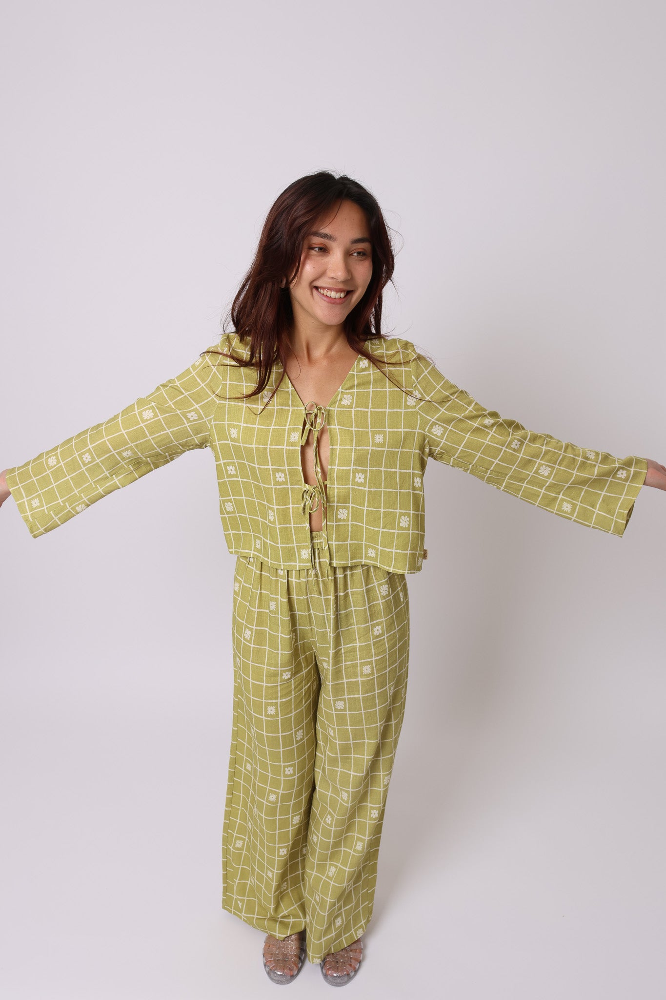 Floral Check Blouse · Lin