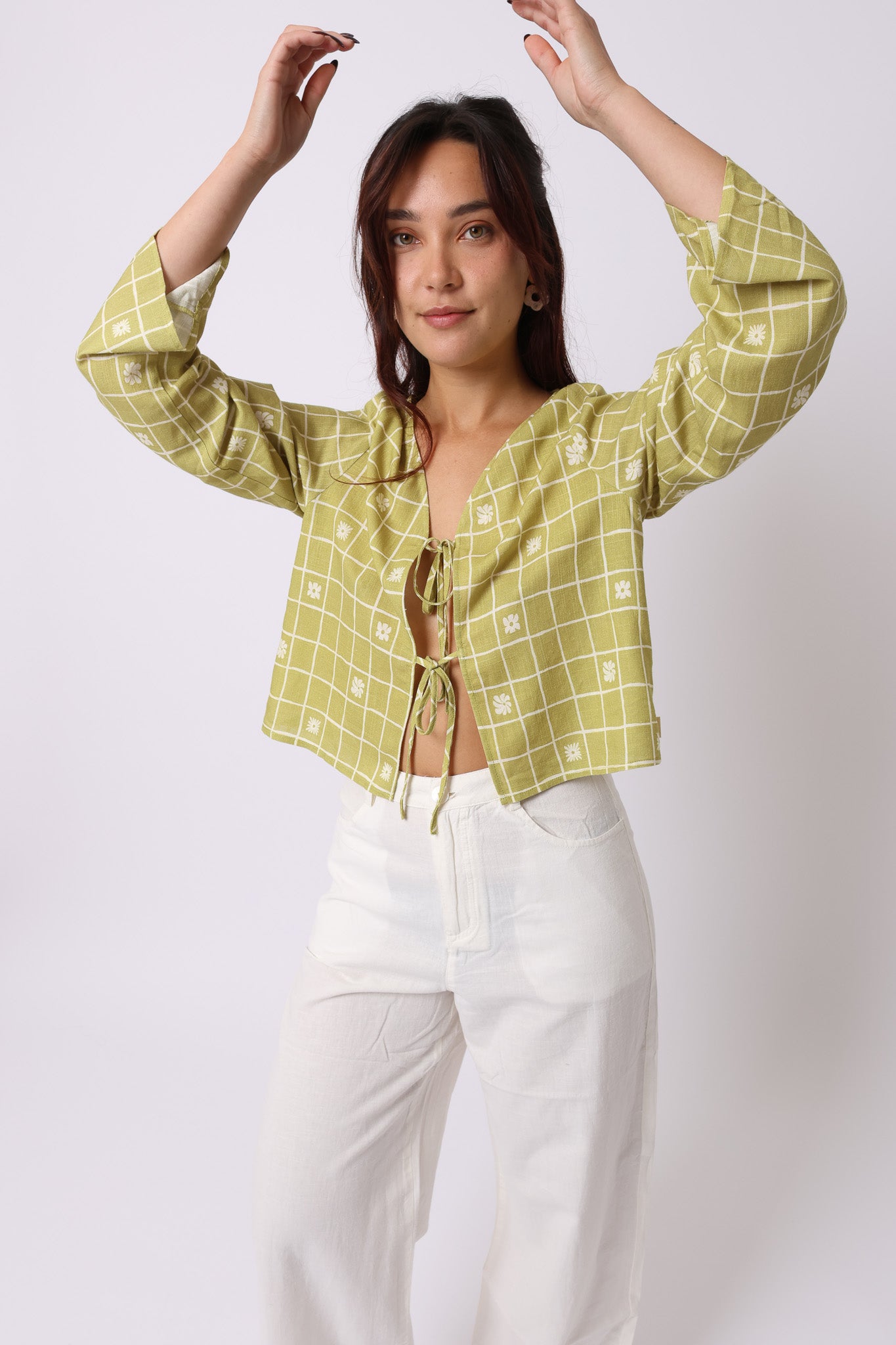 Floral Check Blouse · Lin