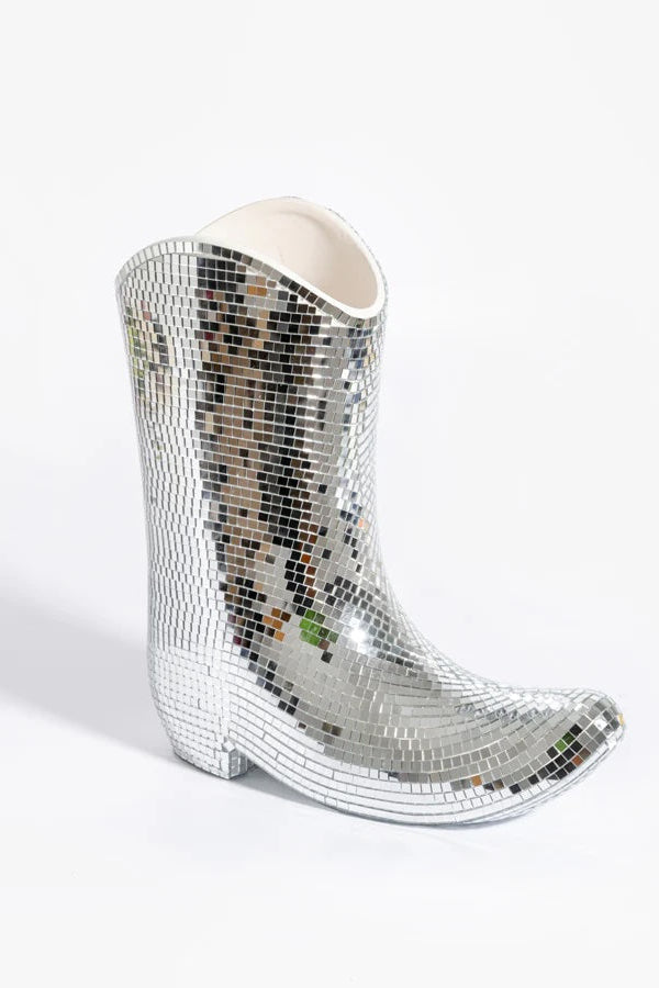Disco Cowboy Boot Vase